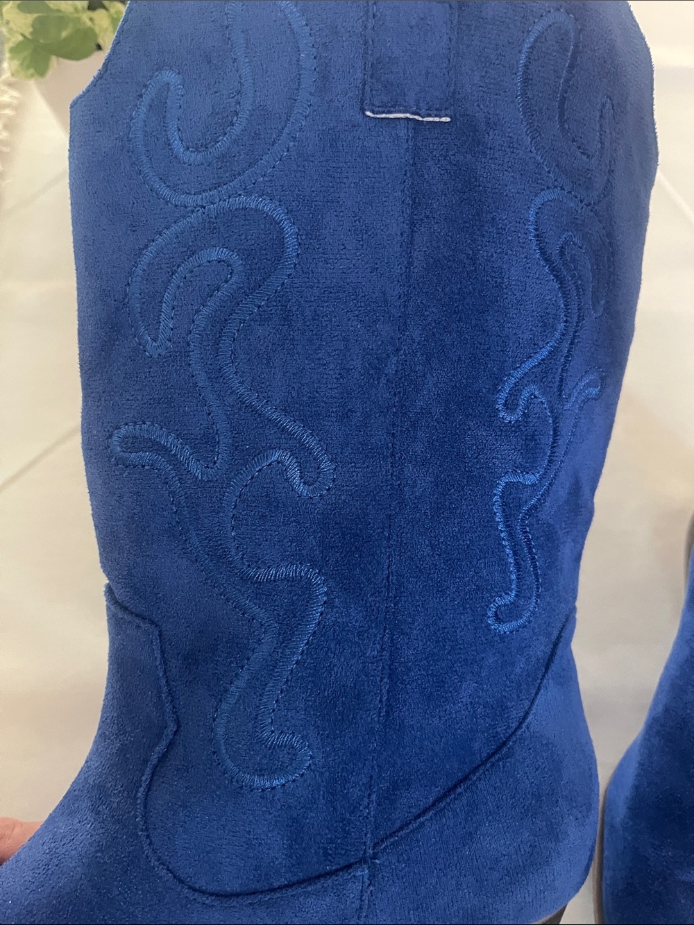 Women’s Royal Blue Suede Western Cowboy Boots - Picture 5 of 6
